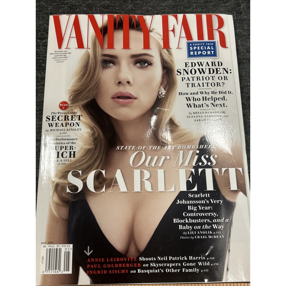 VANITY‎ FAIR MAGAZINE may 2014 Scarlett Johansson sexy cleavage